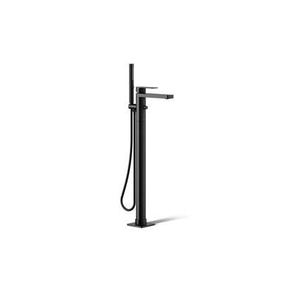 Kohler Parallel Floor-mount bath filler trim with handshower - Matte Black by Kohler