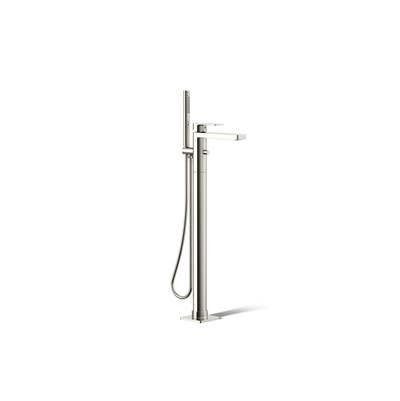 Kohler Parallel Floor-mount bath filler trim with handshower - Vibrant Polished Nickel by Kohler