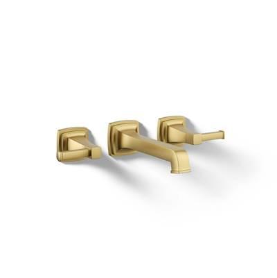 Kohler Riff Wall-mount bathroom sink faucet trim, 1.2 gpm - Vibrant Brushed Moderne Brass by Kohler