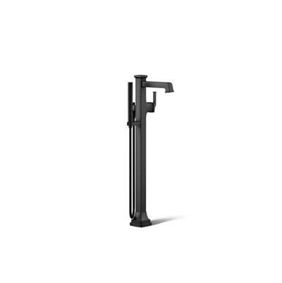 Kohler Riff Floor-mount bath filler trim with handshower - Matte Black by Kohler
