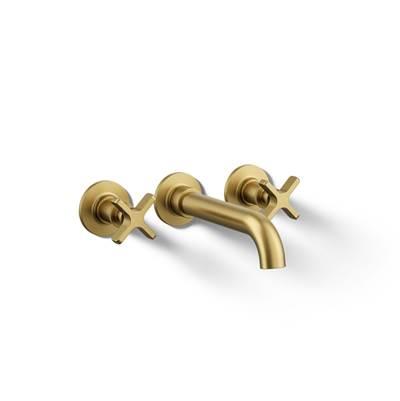 Kohler CastiaE by Studio McGee Wall-mount bath faucet trim - Vibrant Brushed Moderne Brass by Kohler