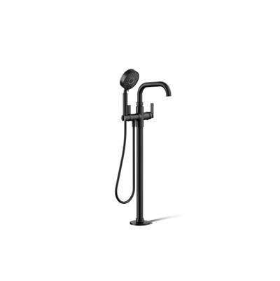 Kohler CastiaE by Studio McGee Floor-mount bath filler trim with handshower - Matte Black by Kohler