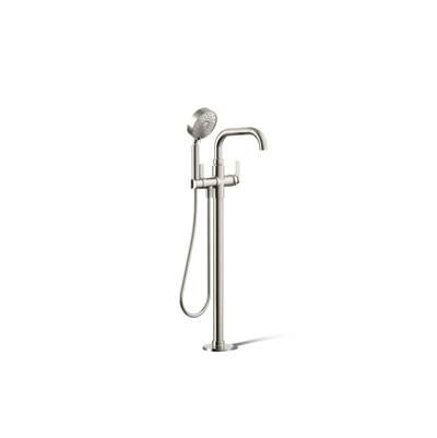 Kohler CastiaE by Studio McGee Floor-mount bath filler trim with handshower - Vibrant Polished Nickel by Kohler