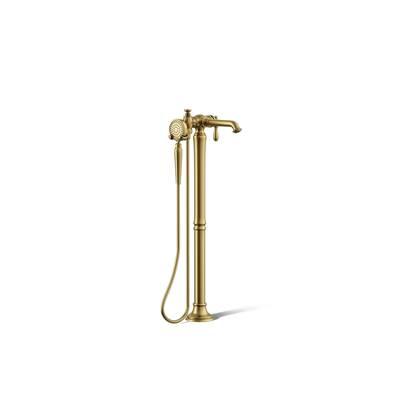 Artifacts Floor-mount bath filler trim with handshower - Vibrant Brushed Moderne Brass by Kohler