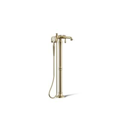 Artifacts Floor-mount bath filler trim with handshower - Vibrant French Gold by Kohler