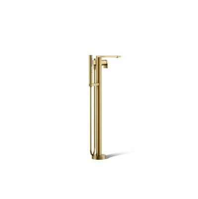 Kohler Composed Floor-mount bath filler trim with handshower - Vibrant Brushed Moderne Brass by Kohler