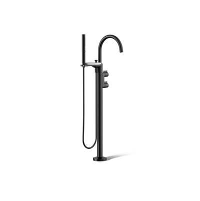Kohler Components Floor-mount bath filler trim with lever handles and handshower - Matte Black by Kohler