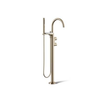 Kohler Components Floor-mount bath filler trim with lever handles and handshower - Vibrant Brushed Bronze by Kohler