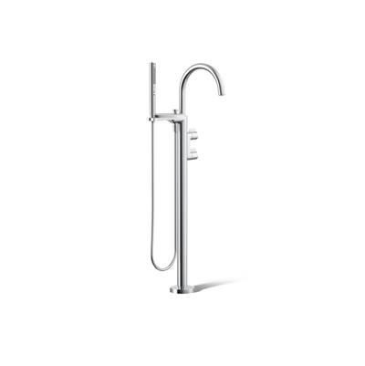Kohler Components Floor-mount bath filler trim with lever handles and handshower - Polished Chrome by Kohler