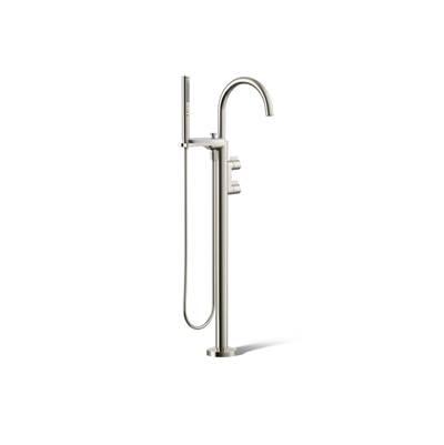 Kohler Components Floor-mount bath filler trim with lever handles and handshower - Vibrant Polished Nickel by Kohler
