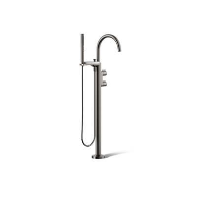 Kohler Components Floor-mount bath filler trim with lever handles and handshower - Vibrant Titanium by Kohler