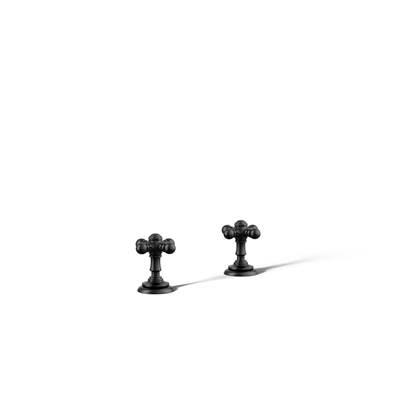 Artifacts Deck-mount bath faucet handle trim with Cross design - Matte Black by Kohler