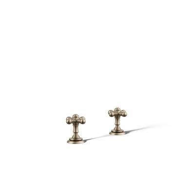 Artifacts Deck-mount bath faucet handle trim with Cross design - Vibrant Brushed Bronze by Kohler