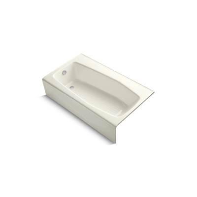 Kohler Villager 60'' x 34-1/4'' alcove bath, left drain - Biscuit by Kohler