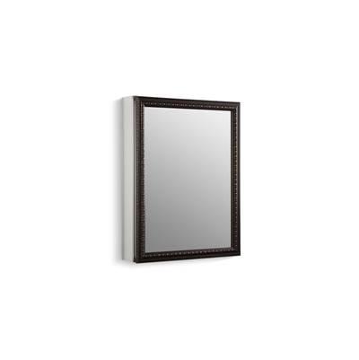 20'' W x 26'' H aluminum single-door medicine cabinet with oil-rubbed bronze framed mirror door