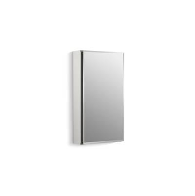 15'' W x 26'' H aluminum single-door medicine cabinet with mirrored door, beveled edges