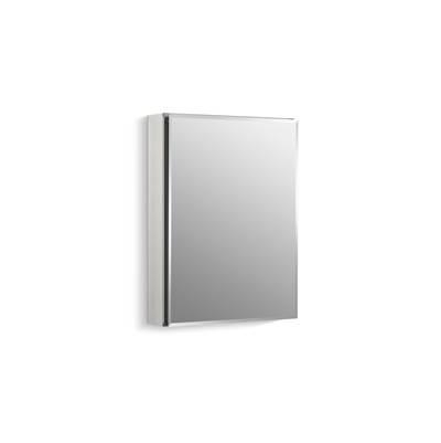 20'' W x 26'' H aluminum single-door medicine cabinet with mirrored door, beveled edges
