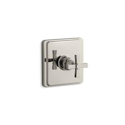 Kohler Pinstripe Pure Rite-Temp valve trim with cross handle - Vibrant Polished Nickel by Kohler
