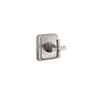 Kohler Pinstripe Pure MasterShower volume control valve trim with cross handle - Vibrant Brushed Nickel by Kohler