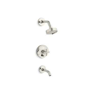Kohler Purist Rite-Temp bath and shower trim kit with push-button diverter and cross handle, 2.5 gpm - Vibrant Polished Nickel by Kohler