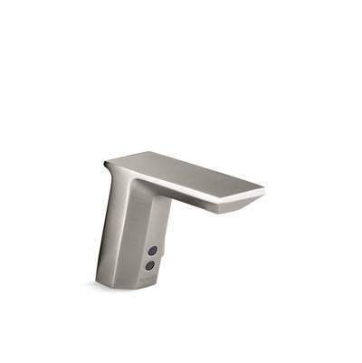 Kohler Geometric Touchless single-hole lavatory faucet with InsightE sensor technology and temperature mixer, HES-powered, 0.5 gpm - Vibrant Stainless by Kohler