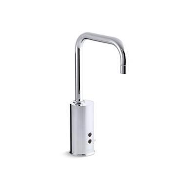 Kohler Gooseneck Widespread commercial lavatory faucet with sculpted lever handles, metal drain, red/blue indexing and vandal-resistant aerator - Polished Chrome by Kohler