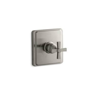 Kohler Pinstripe Pure Rite-Temp valve trim with cross handle - Vibrant Brushed Nickel by Kohler