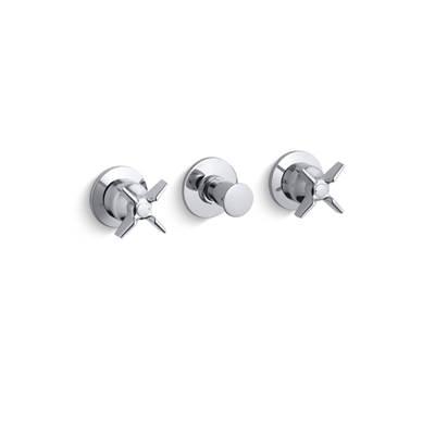 Kohler Triton Wall-mount valve trim with push button diverter and cross handles, requires valve - Polished Chrome by Kohler
