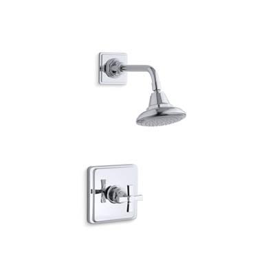 Kohler Pinstripe Pure Rite-Temp shower trim kit with cross handle, 2.5 gpm - Polished Chrome by Kohler