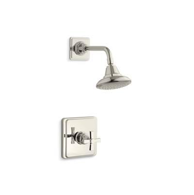Kohler Pinstripe Pure Rite-Temp shower trim kit with cross handle, 2.5 gpm - Vibrant Polished Nickel by Kohler