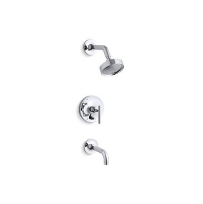Kohler Purist Rite-Temp bath and shower trim kit with push-button diverter and lever handle, 2.5 gpm - Polished Chrome by Kohler