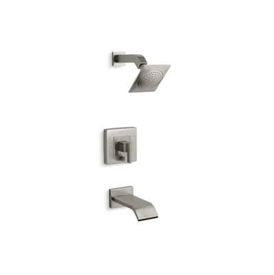 Kohler Loure Rite-Temp bath and shower trim kit with push-button diverter, 2.5 gpm - Vibrant Brushed Nickel