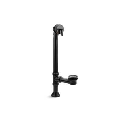 Iron Works Decorative 1-1/2'' adjustable pop-up bath drain for 5' whirlpool with tailpiece - Brushed Black by Kohler