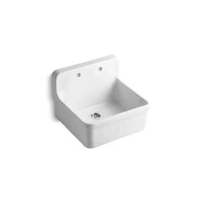 Kohler GilfordE 24'' top-/wall-mount single-bowl farmhouse kitchen sink - White