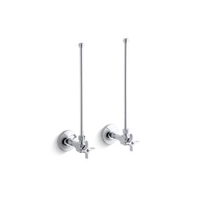 Kohler Pair 3/8'' NPT angle supplies with stop, cross handle and annealed vertical tube - Polished Chrome by Kohler