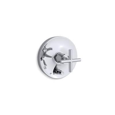 Kohler Purist Rite-Temp valve trim with push-button diverter and cross handle - Polished Chrome by Kohler