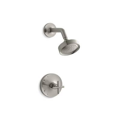 Kohler Purist Rite-Temp shower trim kit with cross handle, 2.5 gpm - Vibrant Brushed Nickel by Kohler