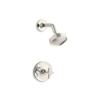 Kohler Purist Rite-Temp shower trim kit with cross handle, 2.5 gpm - Vibrant Polished Nickel by Kohler