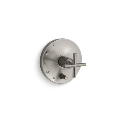 Kohler Purist Rite-Temp valve trim with push-button diverter and cross handle - Vibrant Brushed Nickel by Kohler