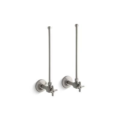 Kohler Pair 3/8'' NPT angle supplies with stop, cross handle and annealed vertical tube - Vibrant Brushed Nickel by Kohler