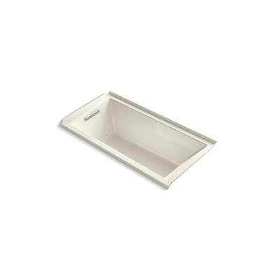 Kohler Underscore 60'' x 30'' alcove Heated BubbleMassageE air bath with Bask, left drain - Biscuit by Kohler