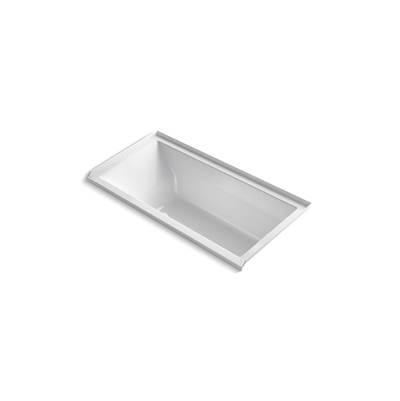 Kohler Underscore 60'' x 30'' alcove Heated BubbleMassageE air bath with Bask, right drain - White