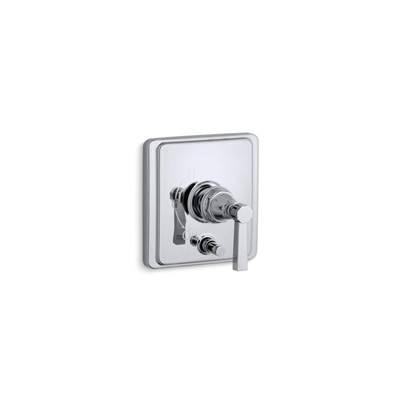 Kohler Pinstripe Rite-Temp valve trim with push-button diverter and lever handle - Polished Chrome by Kohler