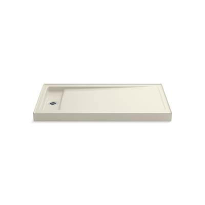 Bellwether 60'' x 32'' alcove shower base, left drain - Biscuit