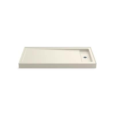 Bellwether 60'' x 32'' alcove shower base, right offset drain - Biscuit by Kohler