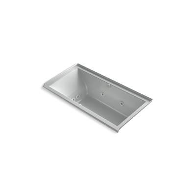 Kohler Underscore 60'' x 30'' alcove Heated BubbleMassageE air bath with whirlpool, right drain - Ice Grey by Kohler