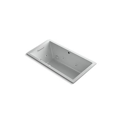 Kohler Underscore 60'' x 32'' drop-in Heated BubbleMassageE air bath with whirlpool - Ice Grey by Kohler