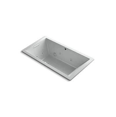 Kohler Underscore 66'' x 36'' drop-in Heated BubbleMassageE air bath with whirlpool - Ice Grey by Kohler