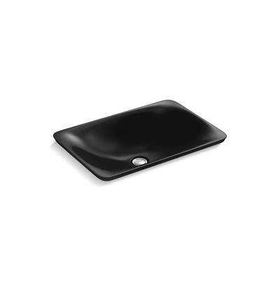 Kohler Carillon 21-1/4'' rectangular drop-in bathroom sink, no overflow - Black by Kohler
