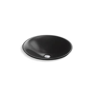Kohler Carillon 17-3/4'' round drop-in bathroom sink, no overflow - Black by Kohler